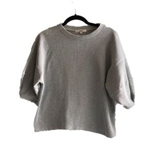 Gray oversized waffle knit shirt
